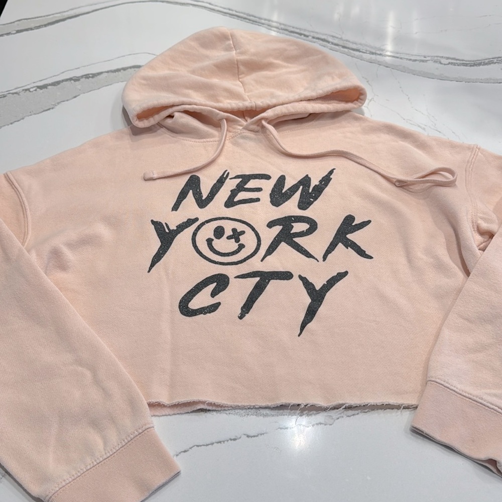 PixieLane Girls Cropped Hoodie Sweatshirt New York City Size 11/12